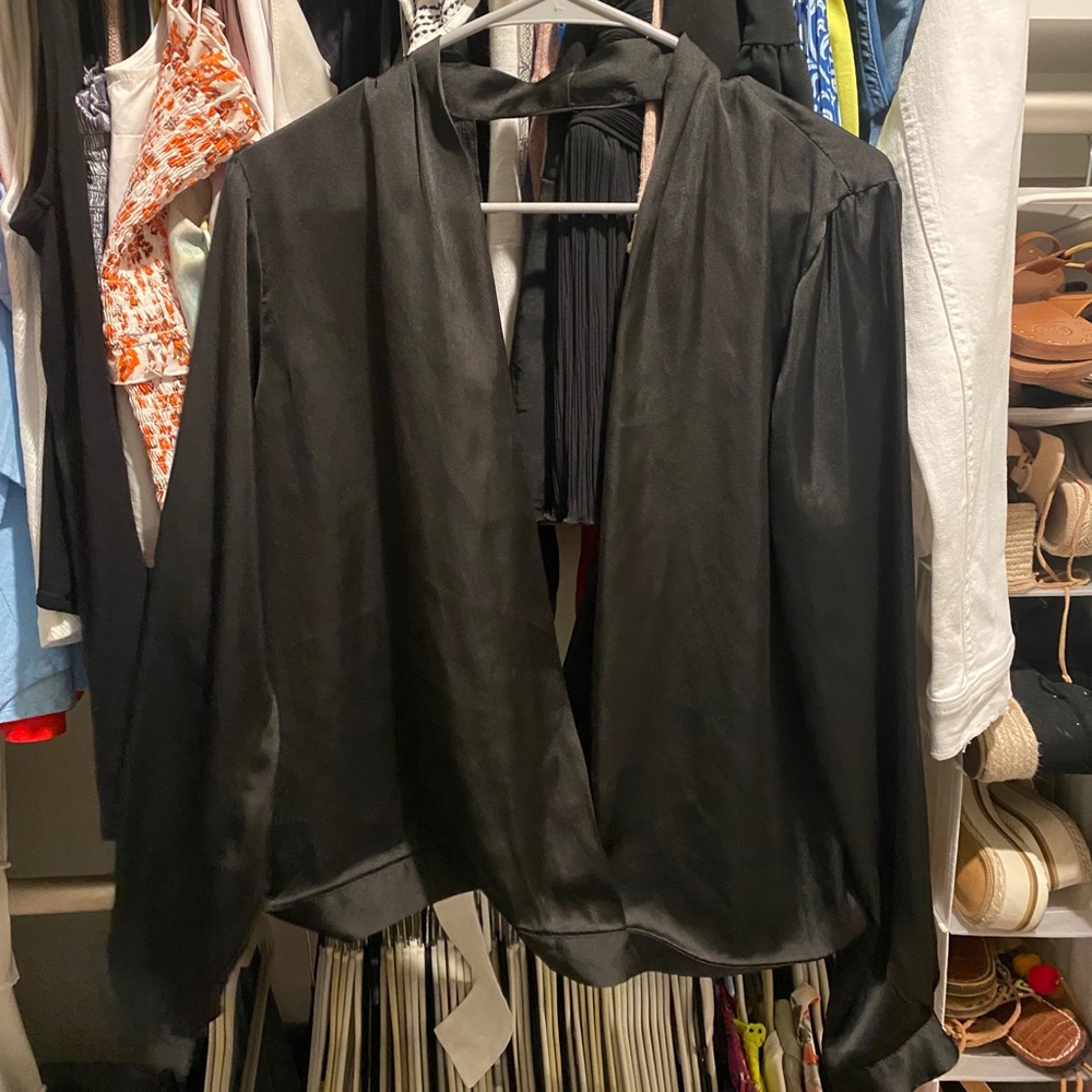 Lovers & Friends Black Silk Top